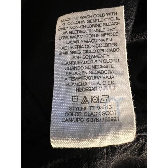 Time & True Black Cardigan Duster L-XL Gauze Goth Pockets Open Front Baggy - Picture 9 of 9